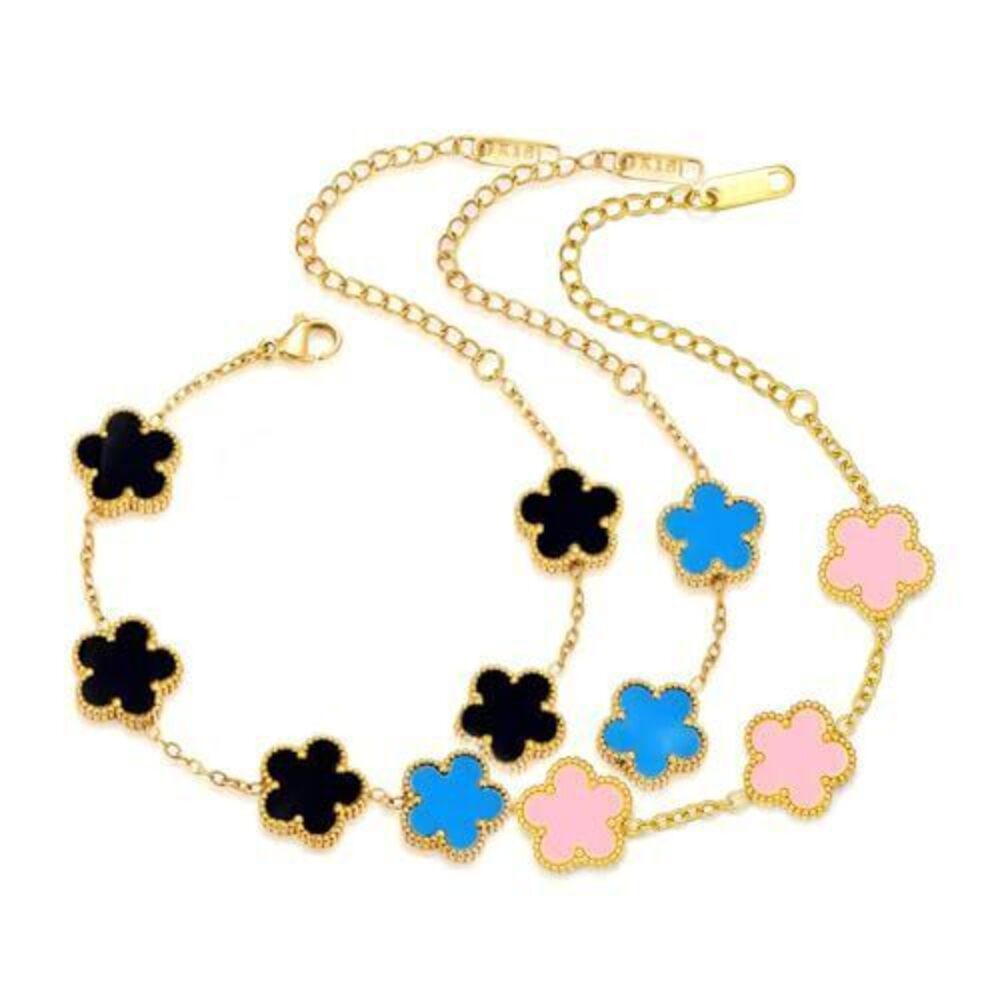 3279 18K Gold-Plated Four Leaf Clover Bracelet ,Adjustable lucky Bracelet